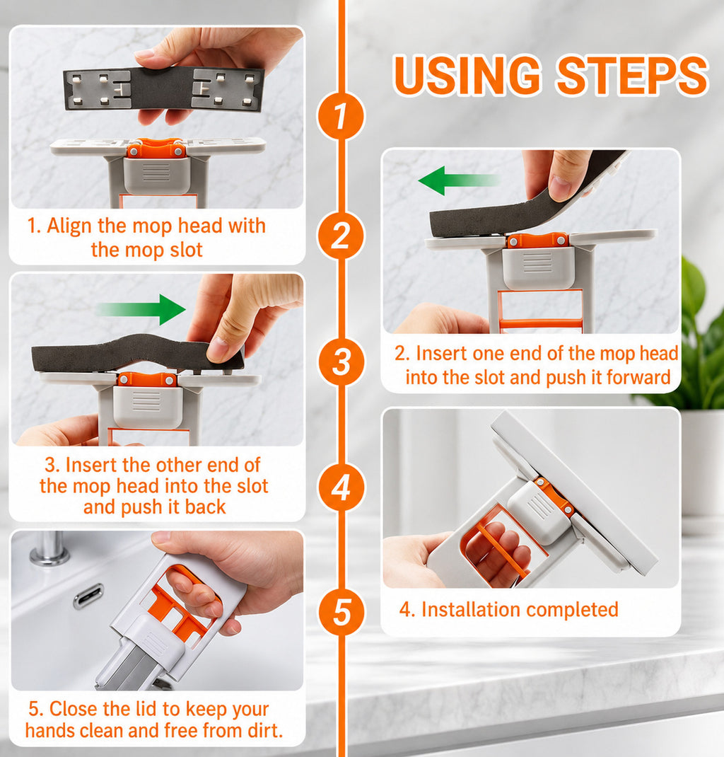Foldable Mini Silicone Squeegee - Multipurpose Hand Wiper for Kitchen, Bathroom & Glass Cleaning