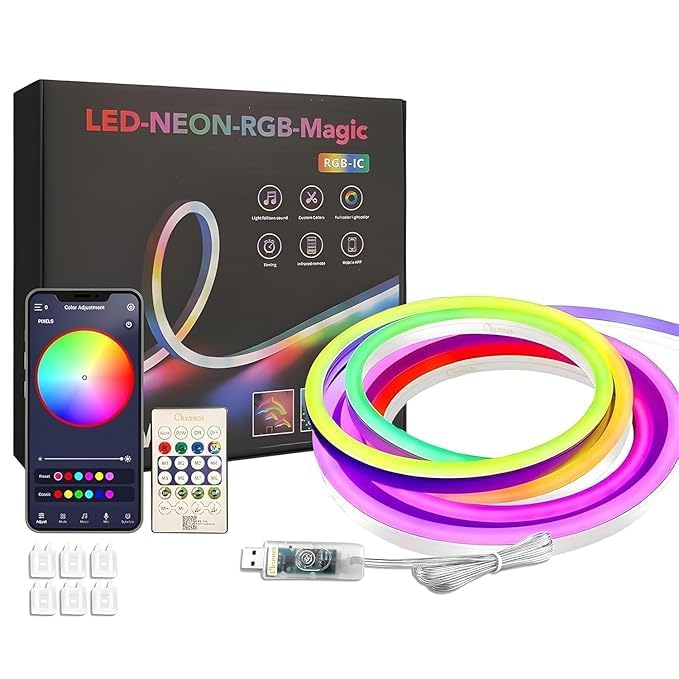 LED Neon RGB Strip Magic Light 5 Metres with App & Remote Control