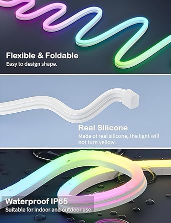 LED Neon RGB Strip Magic Light 5 Metres with App & Remote Control