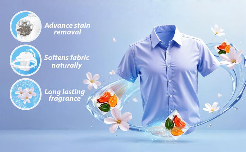 3-in-1 Laundry Pods | Stain Remover & Fabric Softener